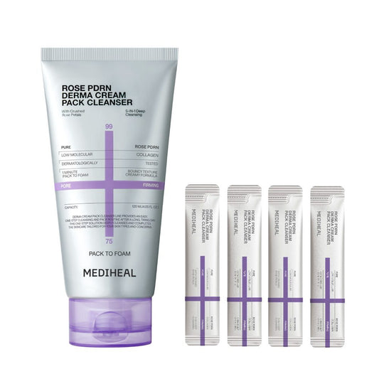 MEDIHEAL Derma Cream Pack Cleanser — Madecassoside / Rose PDRN — 120 мл