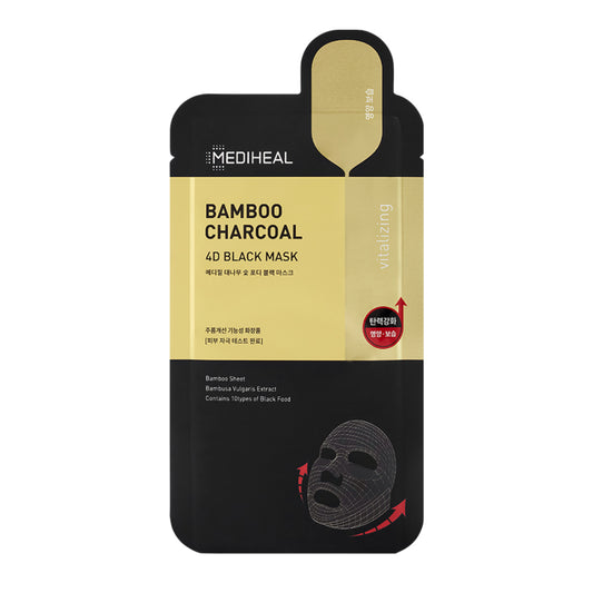 MEDIHEAL Bamboo Charcoal 4D Black Mask — 25 мл × 10