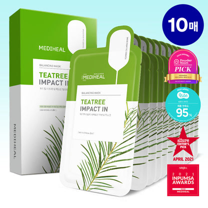 MEDIHEAL Tea Tree / Collagen Impact-In Mask — 22 мл × 10