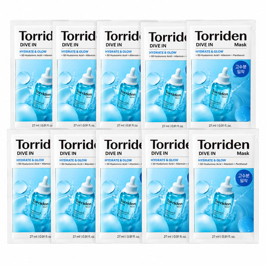 [1st place mask] Torriden sheet mask 10 sheets 4 kinds (moisture/calm/lightening/phied)